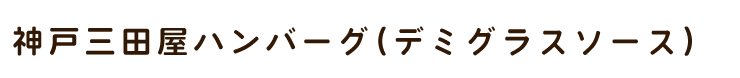 神戸三田屋ハンバーグ（デミグラスソース入）